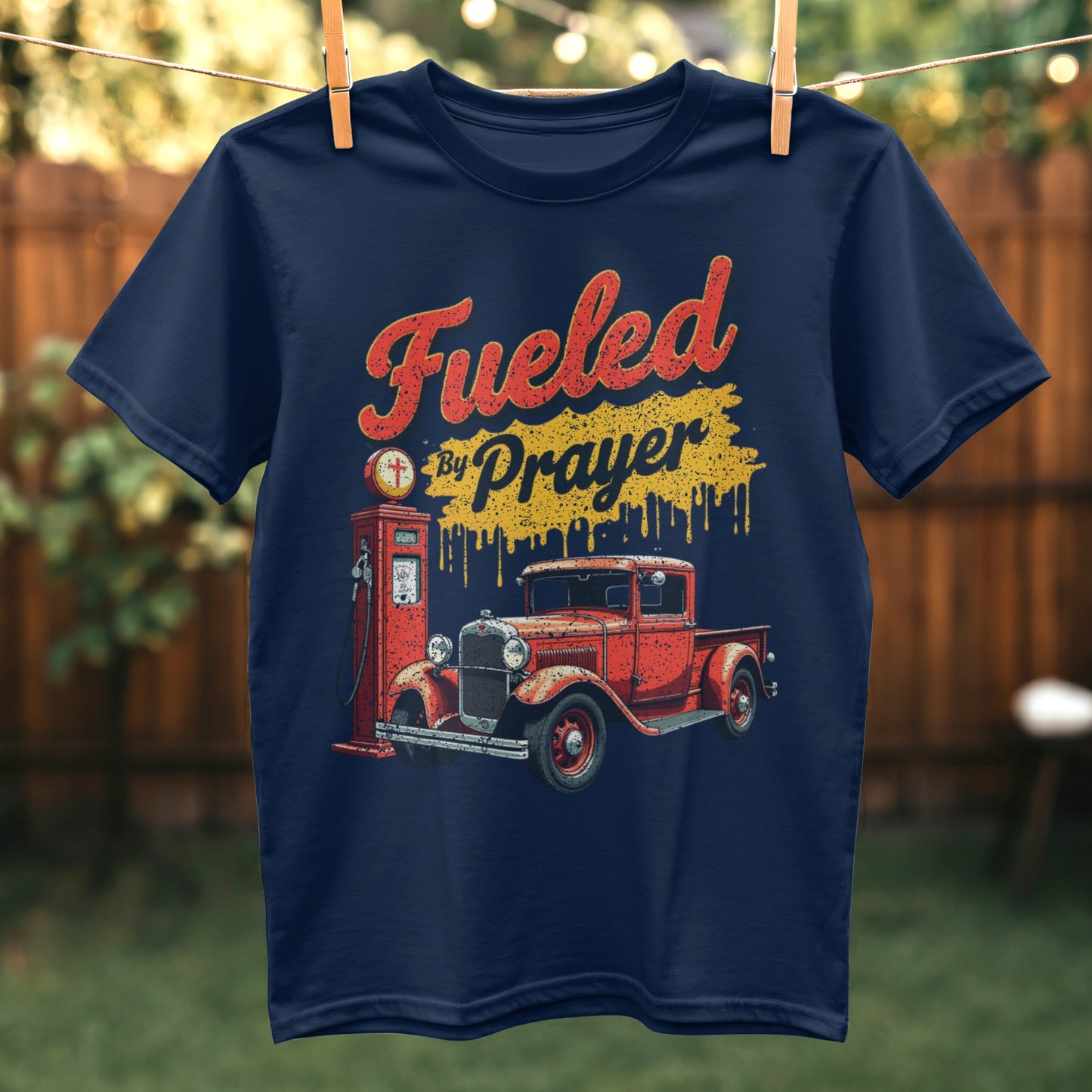 Fueled By Prayer Vintage Red Truck T-shirt product