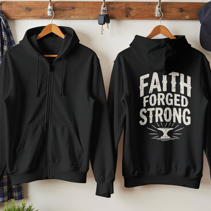 Faith Forged Strong Graphic Black Hoodie product
