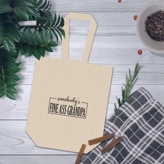 Somebody's Fine Ass Grandpa Double Wine Shopping Tote Bag