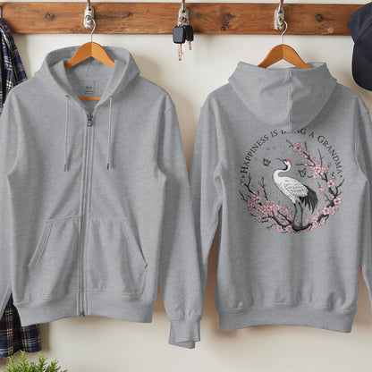 Grey Zip Hoodie Happiness Is Being a Grandma product