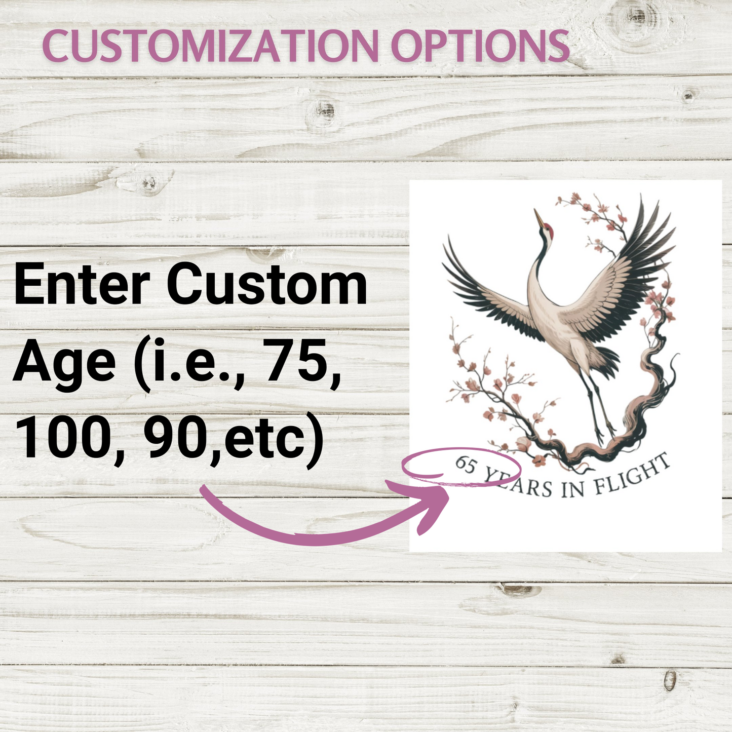 Crane Design 65 Years In Flight Custom Age product