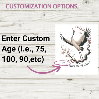 Crane Design 65 Years In Flight Custom Age product