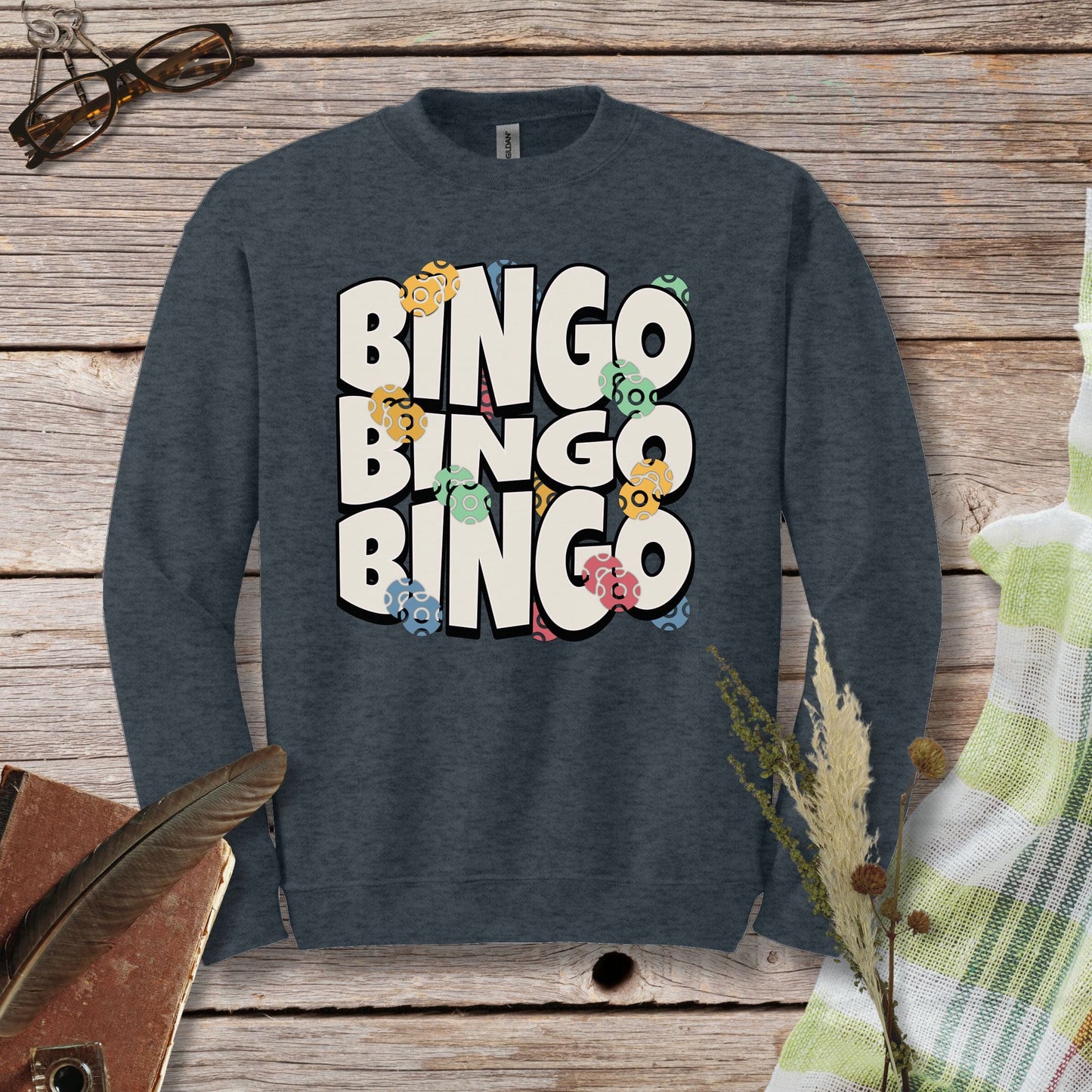 a sweatshirt with the words bingo bingo on it