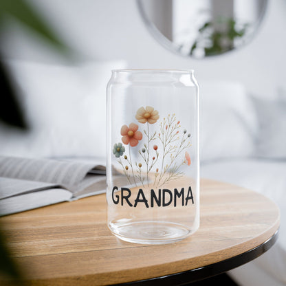 Faux Embroidered Dried Floral Grandma Sipper Cup