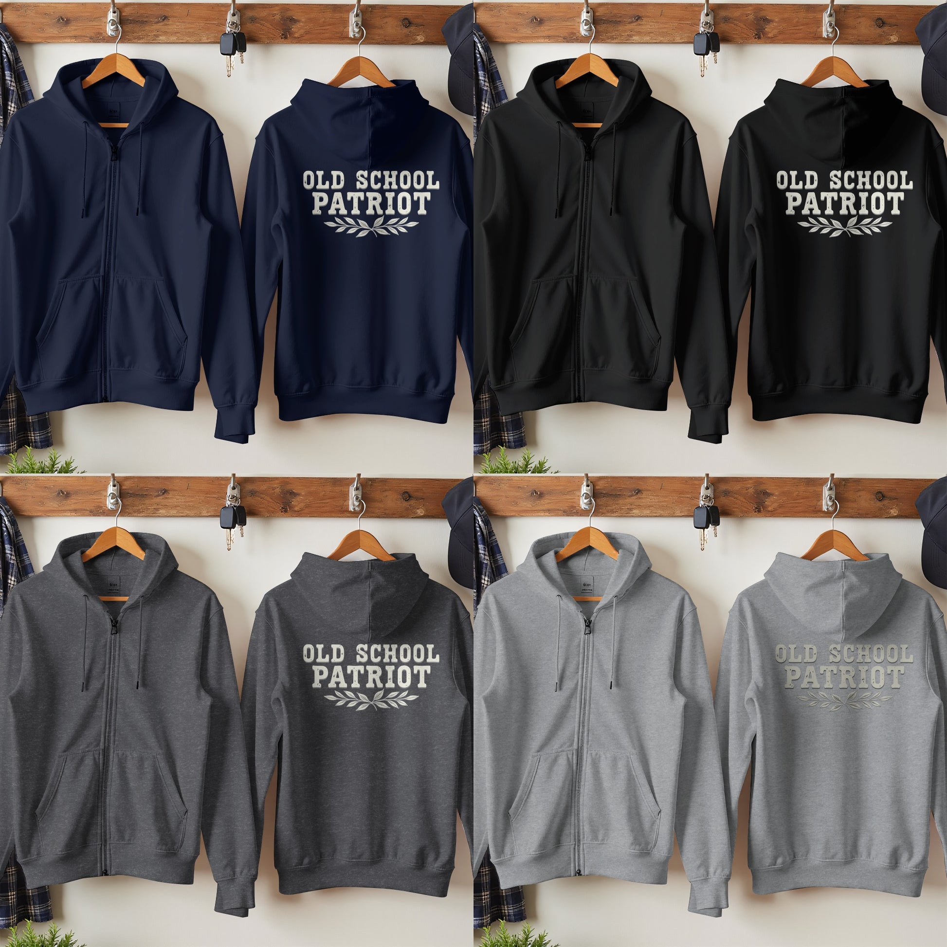 Old School Patriot Graphic Zip Up Hoodie product type