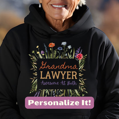 a woman wearing a black hoodie with a floral design