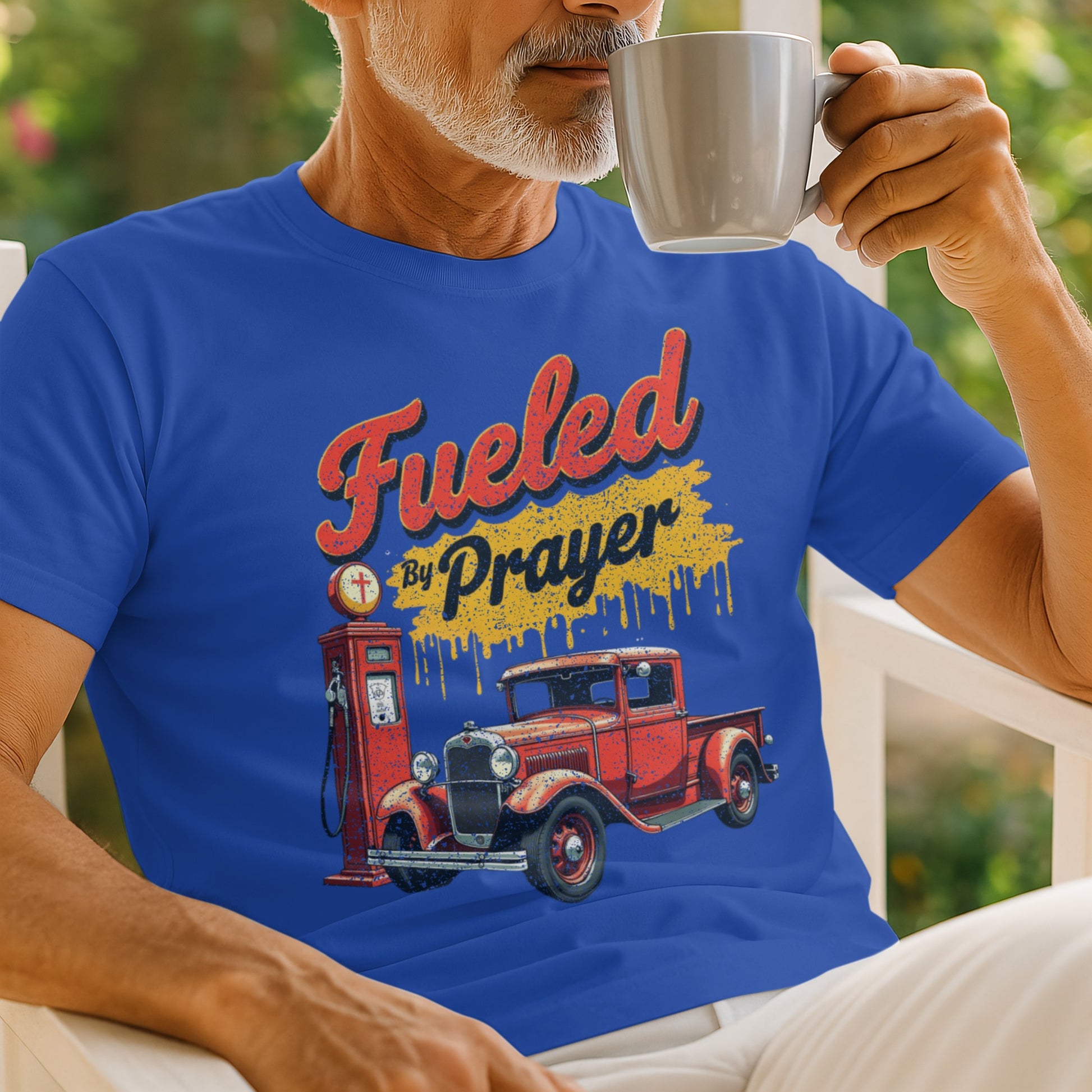 Fueled By Prayer Red Truck Graphic T-Shirt product