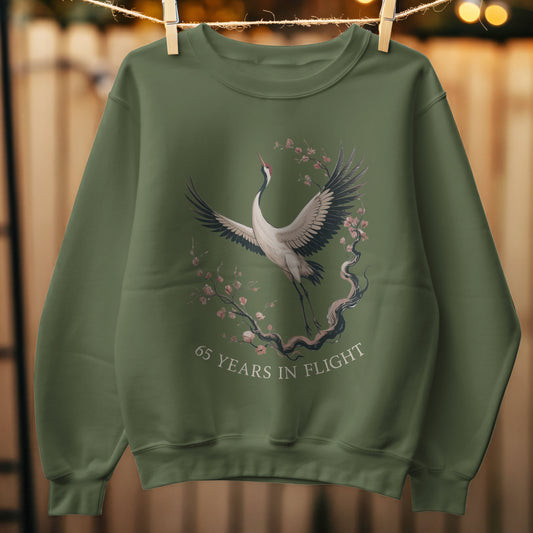 65 Years In Flight Crane Print Sweatshirt product type