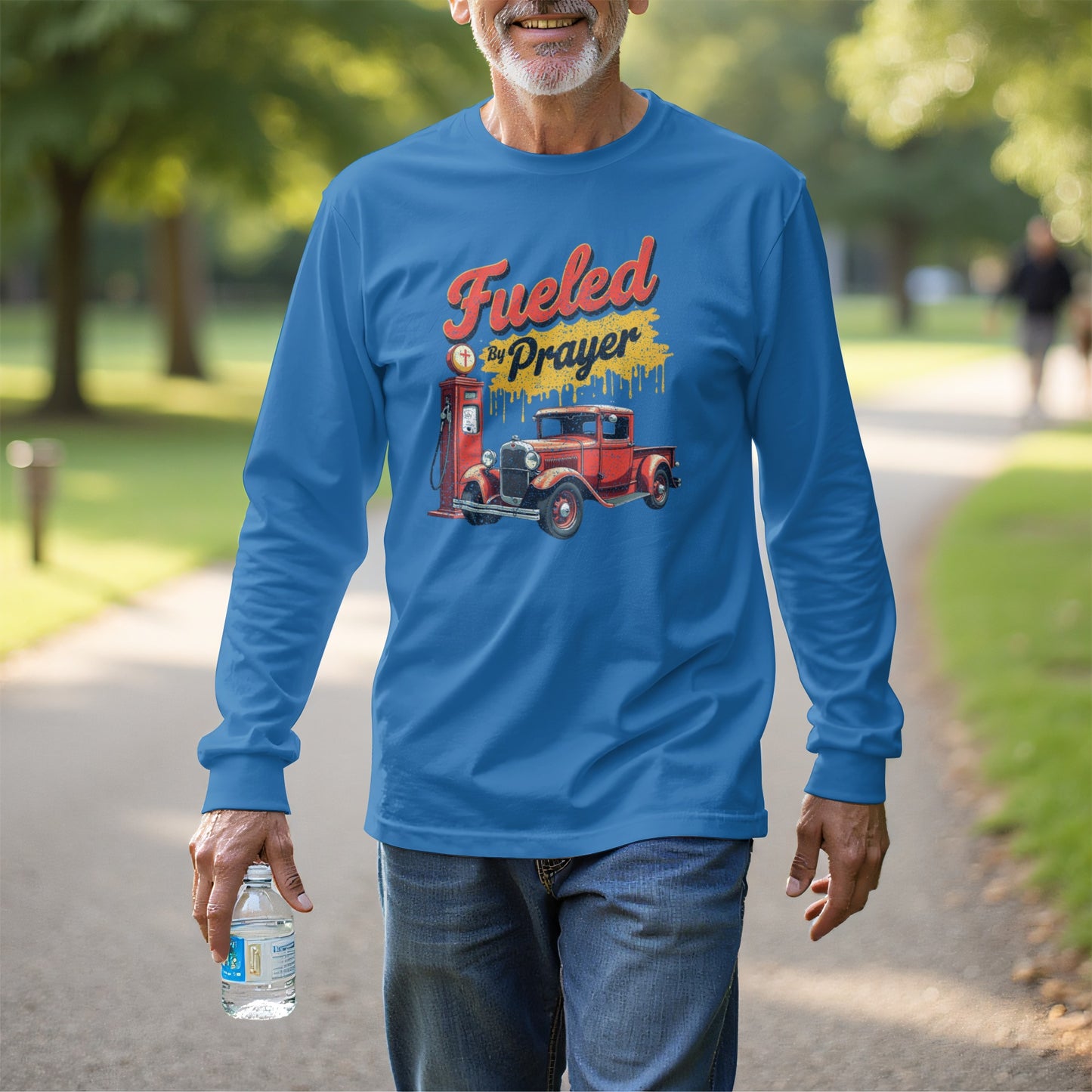 Fueled By Prayer Vintage Ford Long Sleeve Shirt Product