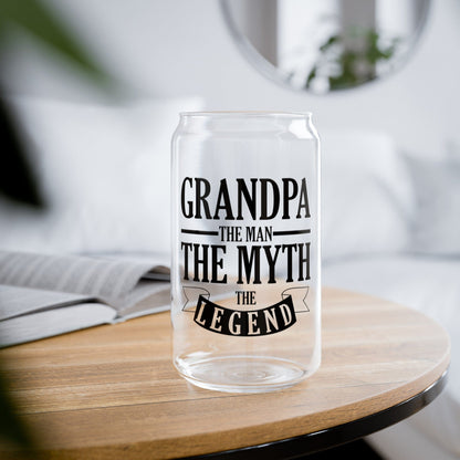 Grandpa Man Myth Legend (Banner) Sipper Can Glass