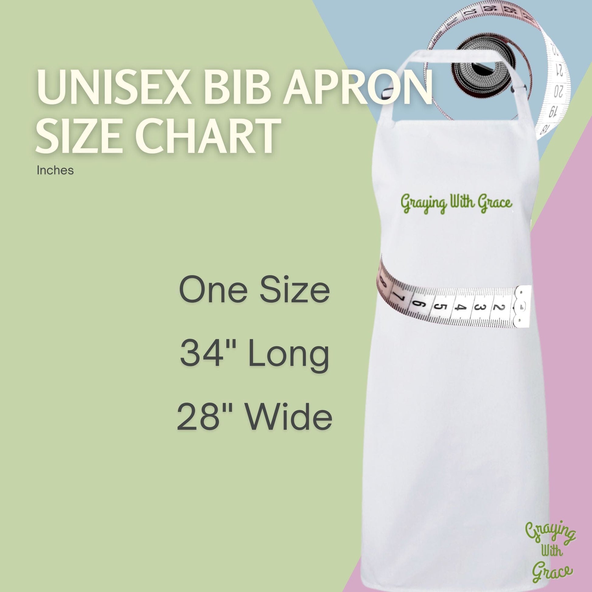 a white apron with a measuring tape on it