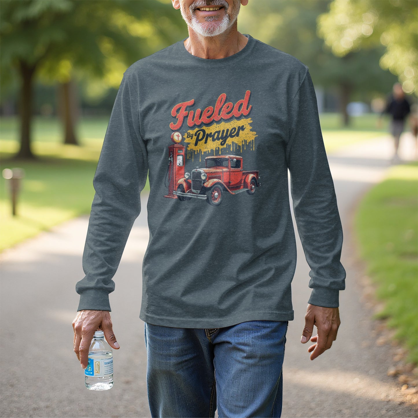 Fueled by Prayer Vintage Car Long Sleeve Shirt product type