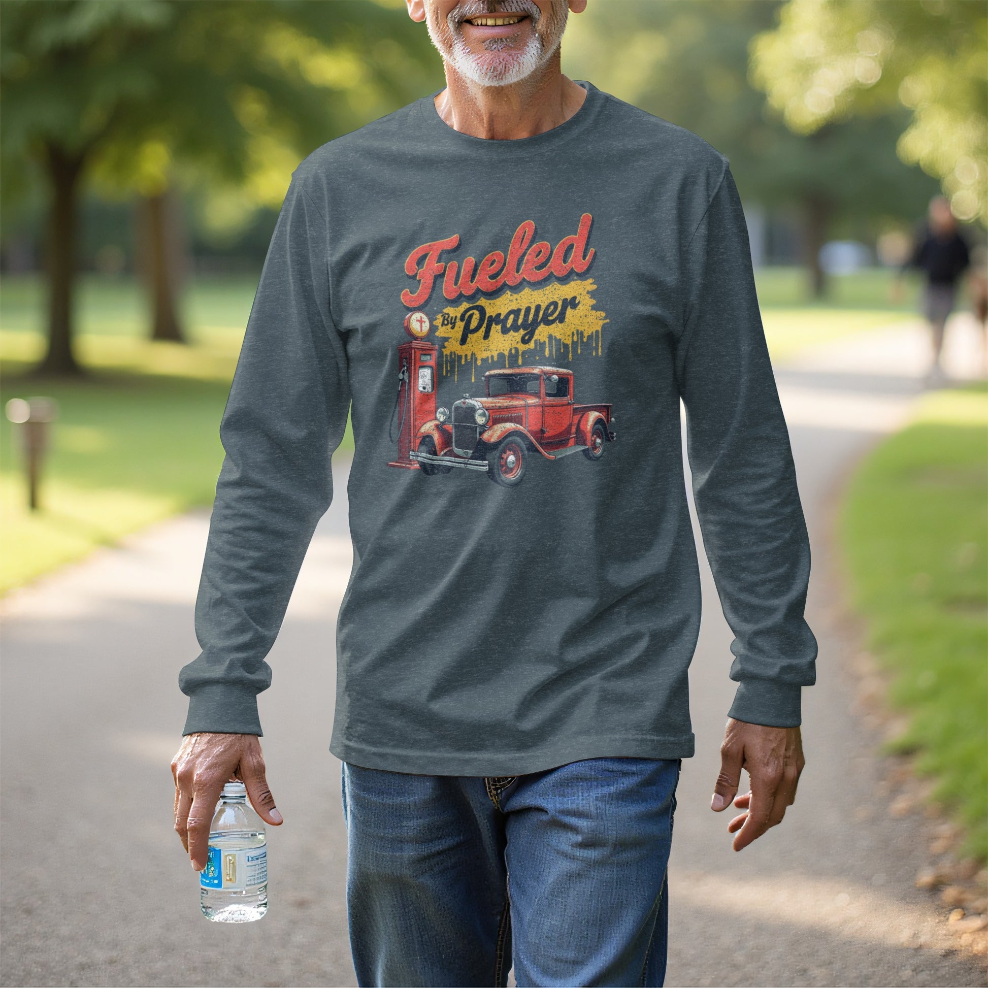 Fueled by Prayer Vintage Car Long Sleeve Shirt product type