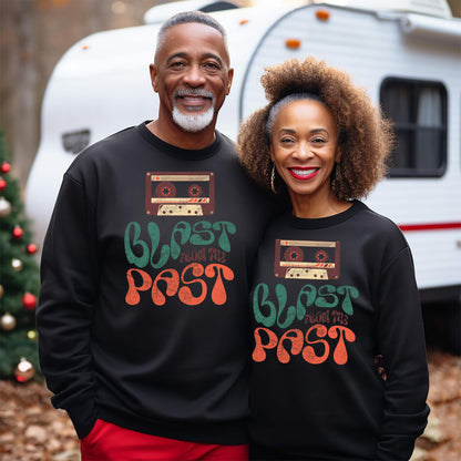 Crewneck Black Sweatshirt African American Couple Blast From The Past Cassette