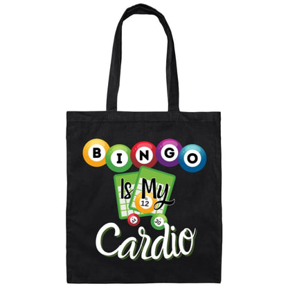 Bingo is my Cardio Cotton Canvas Tote Bag for Bingo Players and Enthusiasts