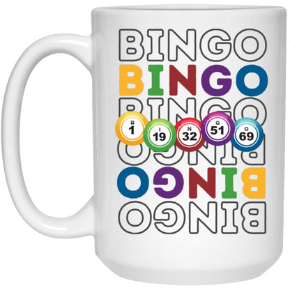 Bouncing Bingo Balls Ceramic Mug for Bingo Players and Enthusiasts