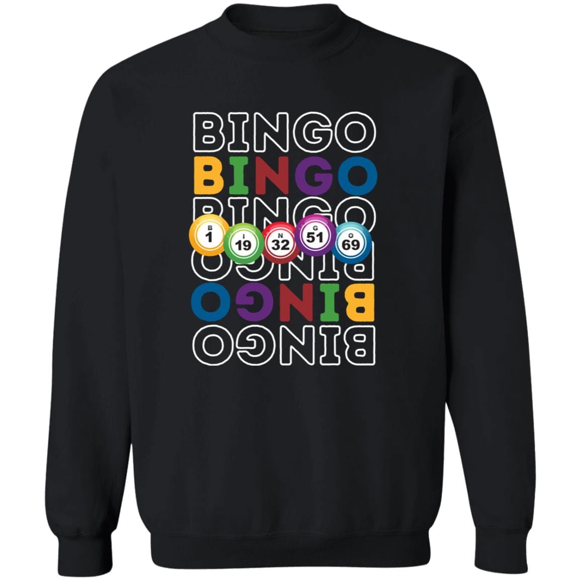 Bouncing Bingo Balls Sweatshirt for Bingo Players and Enthusiasts