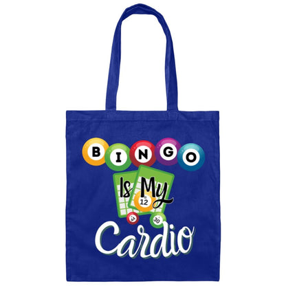 Bingo is my Cardio Cotton Canvas Tote Bag for Bingo Players and Enthusiasts