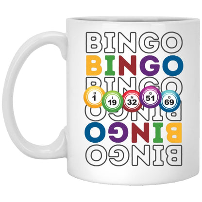 Bouncing Bingo Balls Ceramic Mug for Bingo Players and Enthusiasts