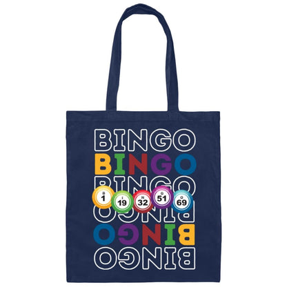 Bouncing Bingo Balls Canvas Tote Bag for Bingo Players and Enthusiasts