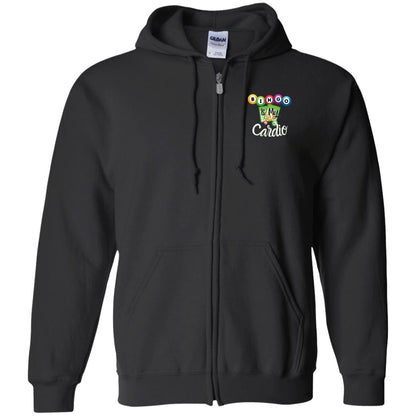 Bingo is my Cardio Zip Up Hooded Sweatshirt for Bingo Players and Enthusiasts