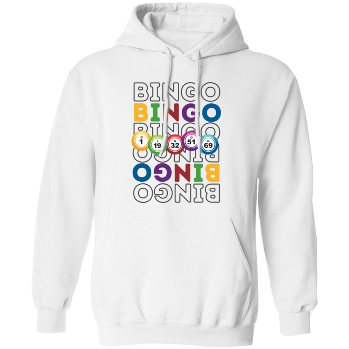 Bouncing Bingo Balls Hoodie Sweatshirt for Bingo Players and Enthusiasts