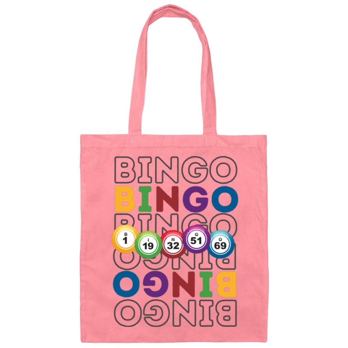 Bouncing Bingo Balls Canvas Tote Bag for Bingo Players and Enthusiasts