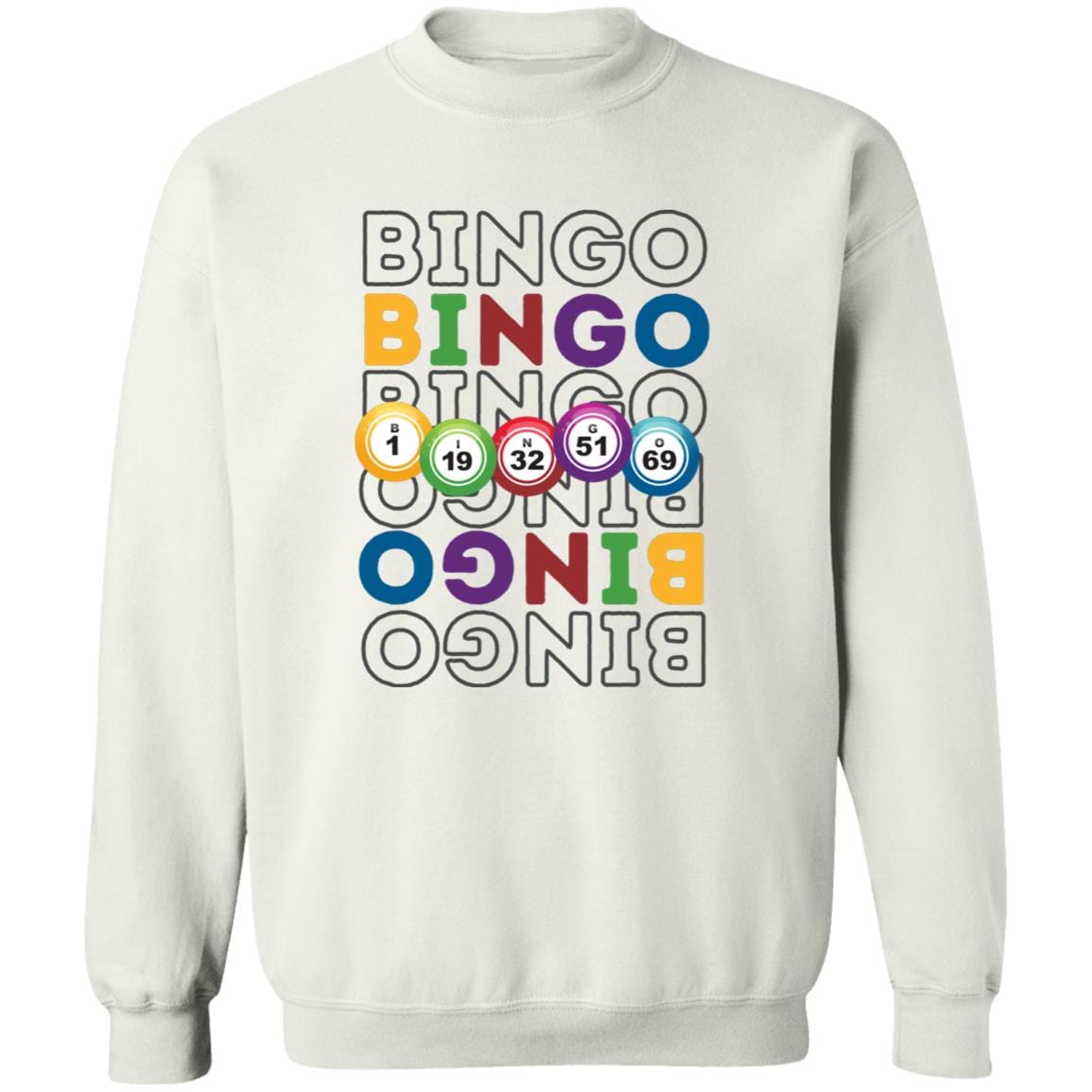 Bouncing Bingo Balls Sweatshirt for Bingo Players and Enthusiasts