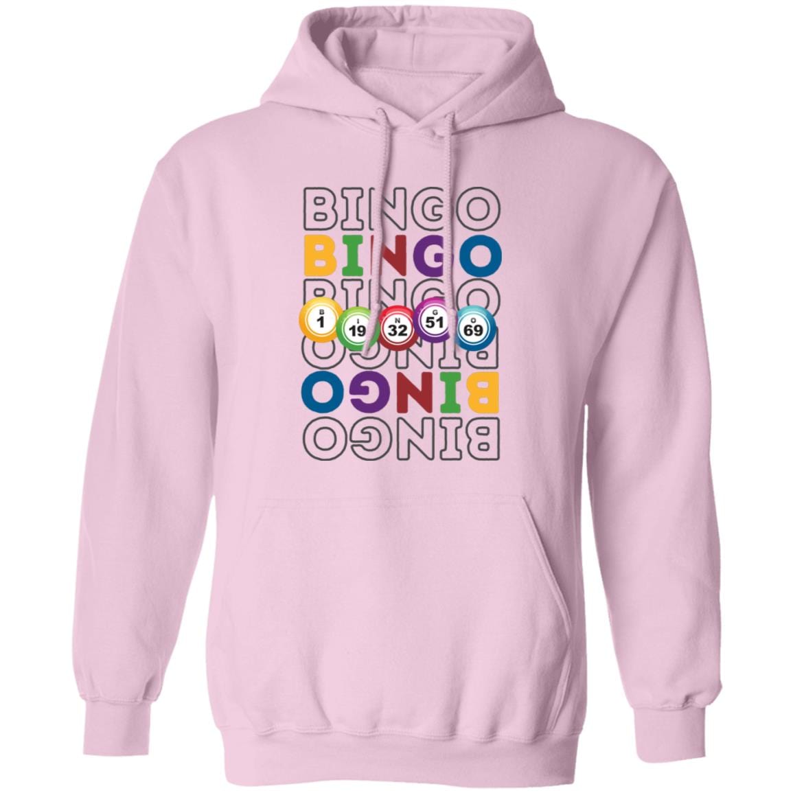 Bouncing Bingo Balls Hoodie Sweatshirt for Bingo Players and Enthusiasts