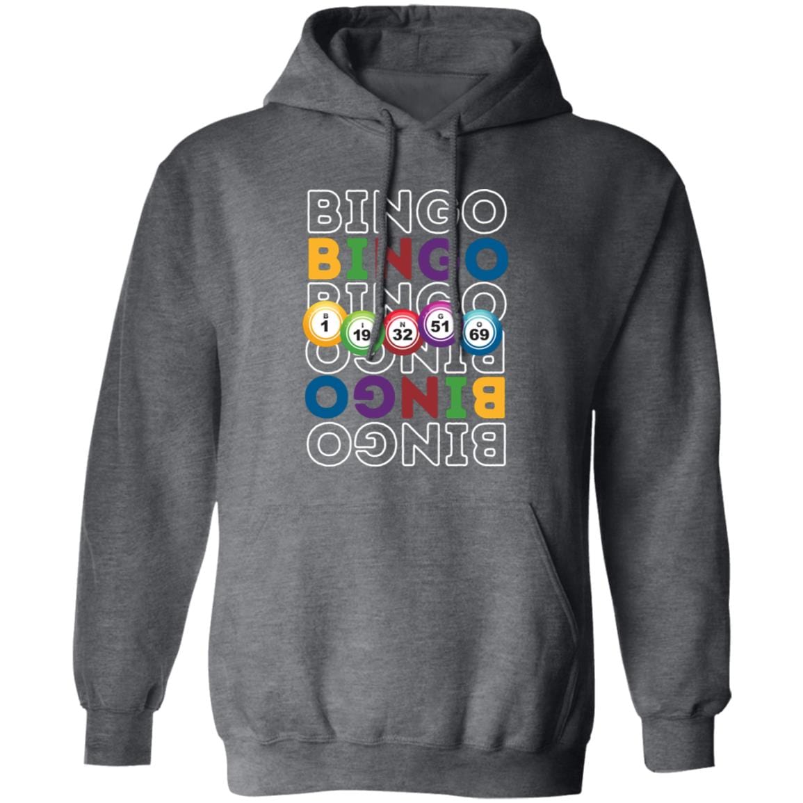 Bouncing Bingo Balls Hoodie Sweatshirt for Bingo Players and Enthusiasts