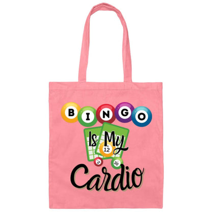 Bingo is my Cardio Cotton Canvas Tote Bag for Bingo Players and Enthusiasts