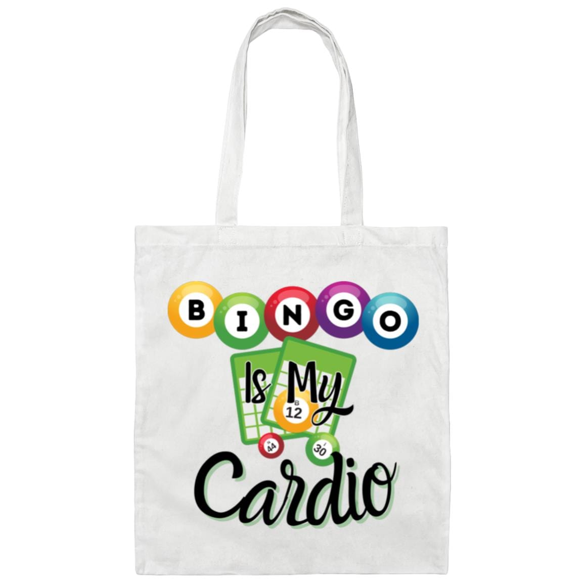 Bingo is my Cardio Cotton Canvas Tote Bag for Bingo Players and Enthusiasts