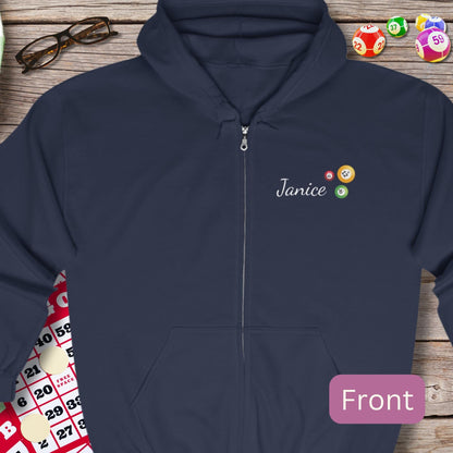 Personalized Bingo Is My Happy Hour Hoodie Sweatshirt Jacket