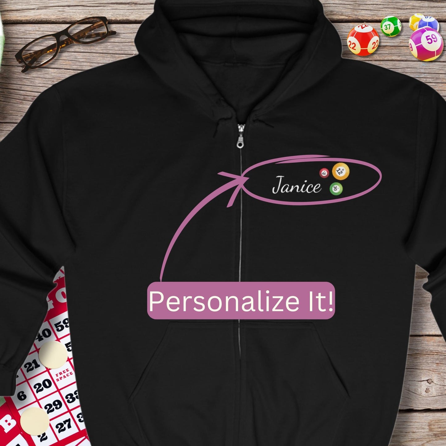 Personalized Bingo is my Super Power Hoodie Sweatshirt Jacket