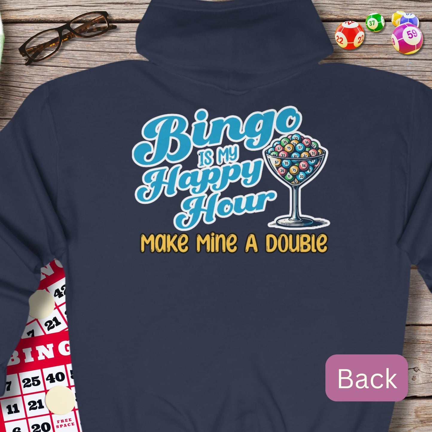 Personalized Bingo Is My Happy Hour Hoodie Sweatshirt Jacket