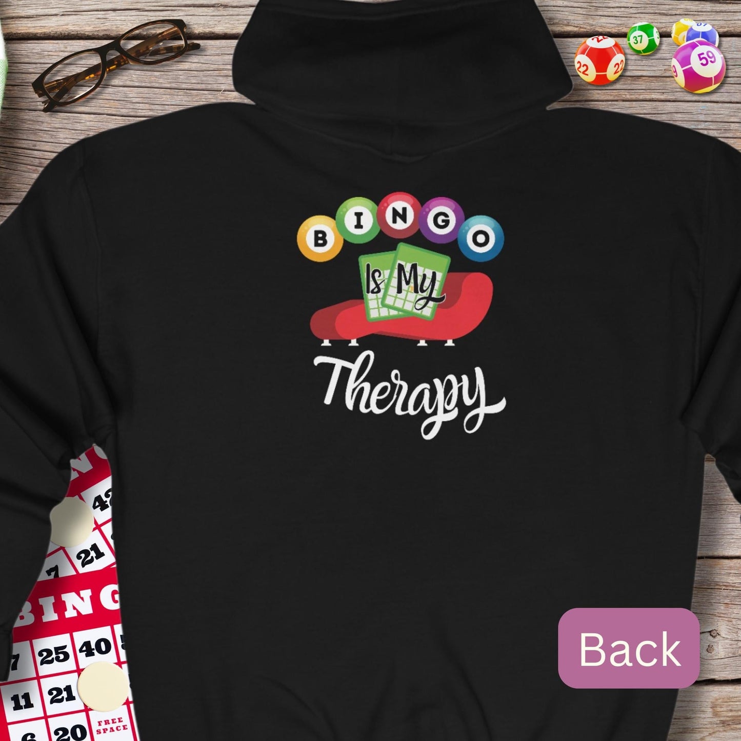 Personalized Bingo Is My Therapy Hoodie Sweatshirt Jacket