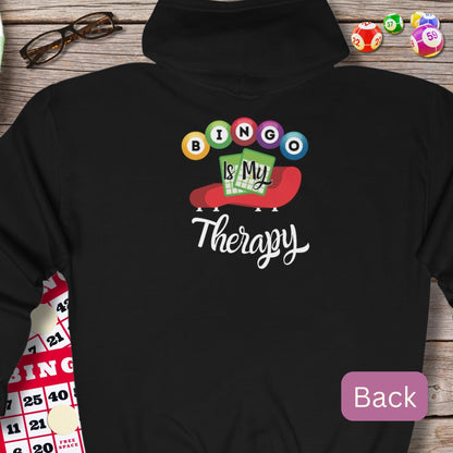 Personalized Bingo Is My Therapy Hoodie Sweatshirt Jacket