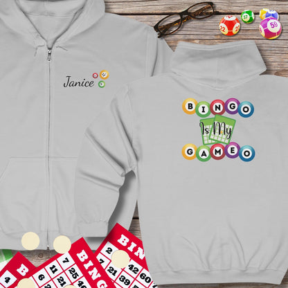 Personalized Bingo is My Gameo Bingo Hoodie Sweatshirt Jacket