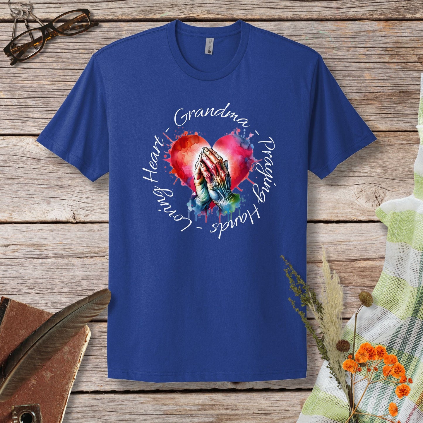 Grandma Praying Hands Loving Heart T-Shirt