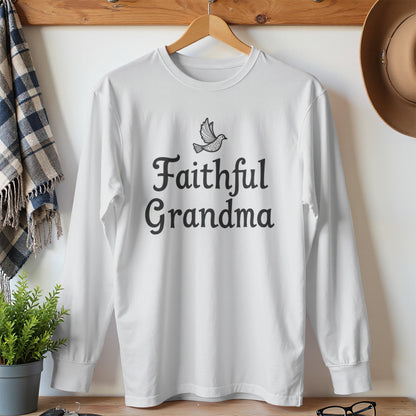 Faithful Grandma Printed Long Sleeve Shirt product type