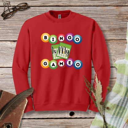 a red sweatshirt with the words game on it