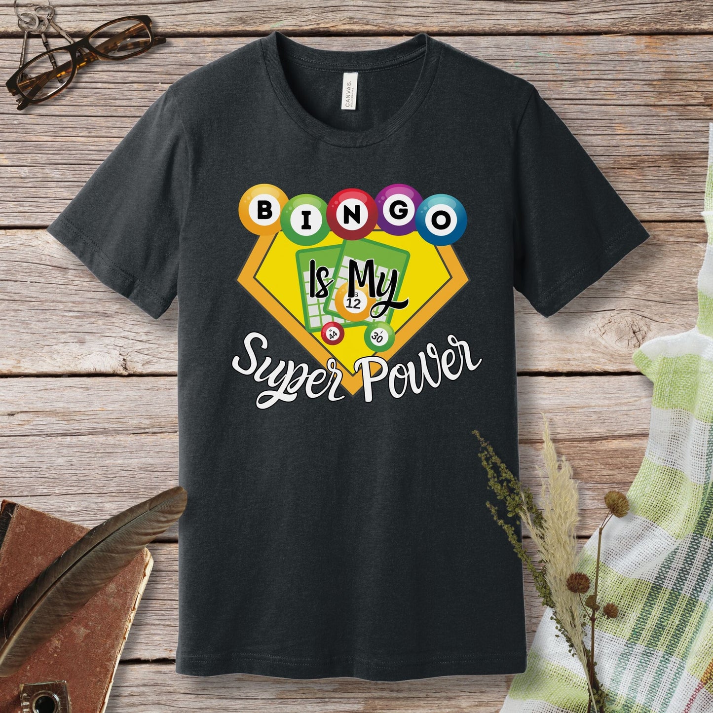 a t - shirt that says bingo is my super power