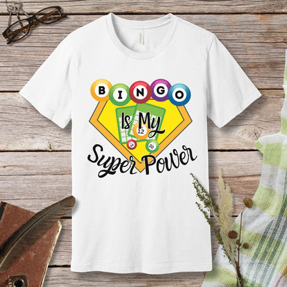 a t - shirt that says bingo is my super power