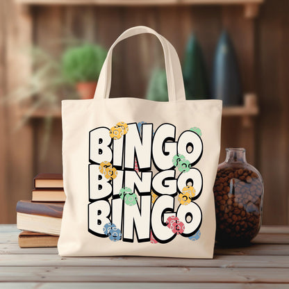 a white bag sitting on top of a wooden table