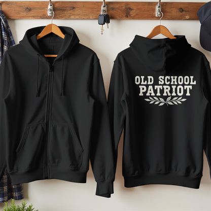 Old School Patriot Graphic Print Zip Hoodie product