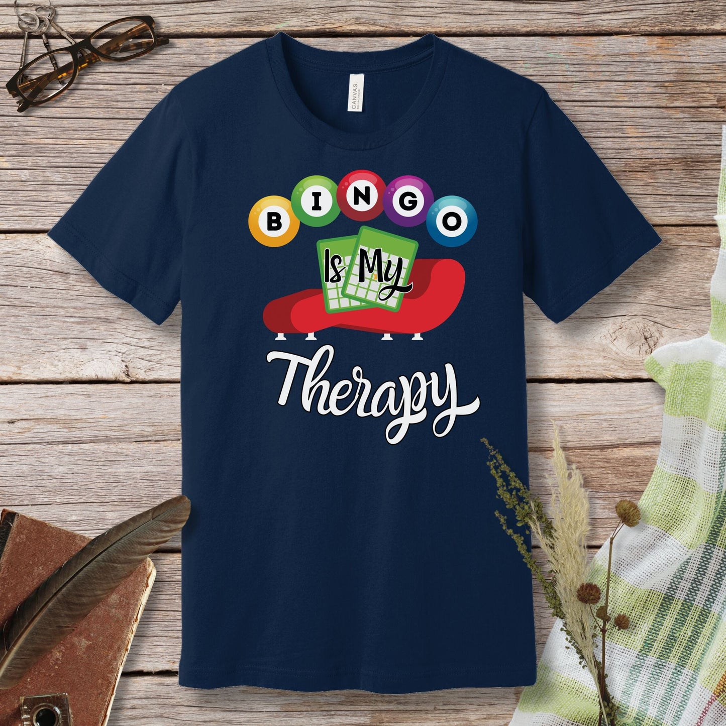 a t - shirt that says bingo is my therapy