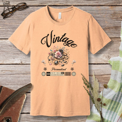 a t - shirt that says vintage with a picture of a rose on it