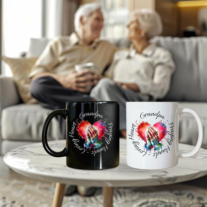 a couple of coffee mugs sitting on top of a table