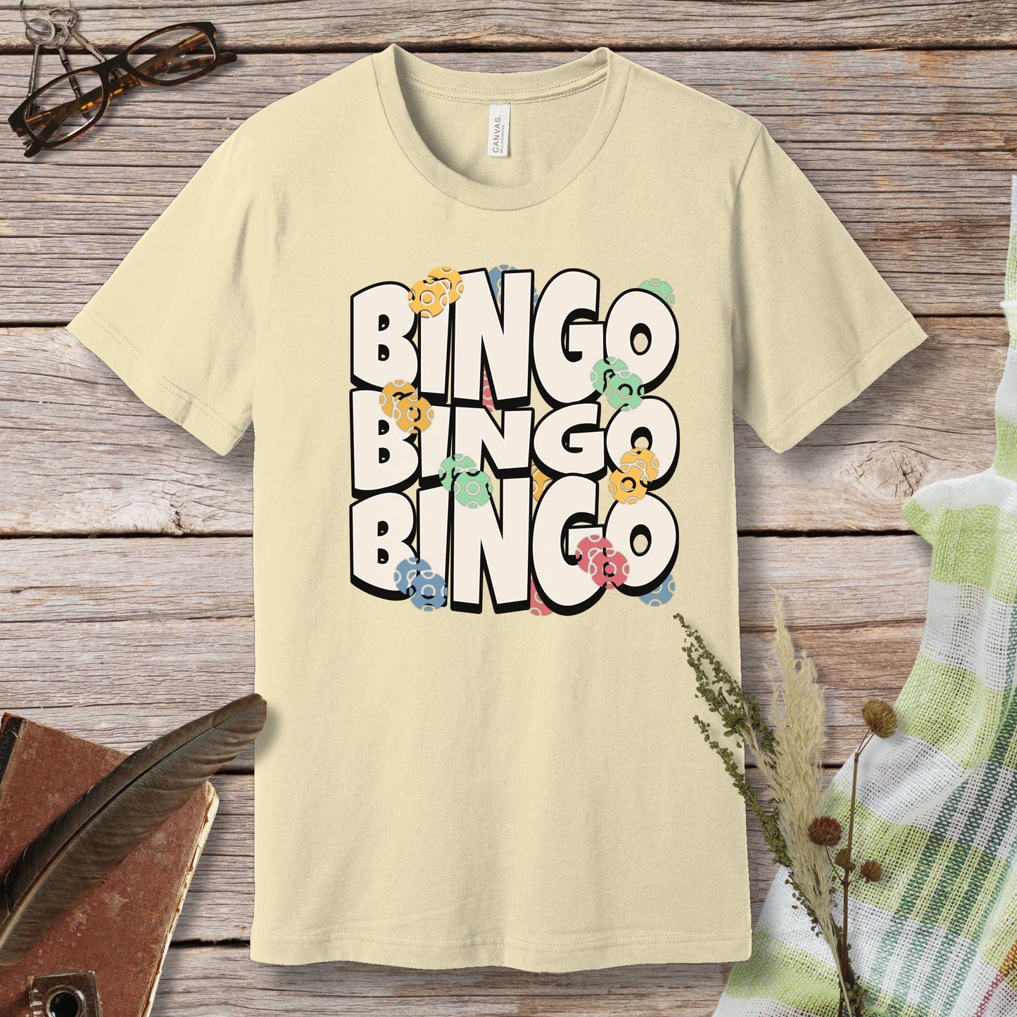 a t - shirt with the words bingo bingo on it