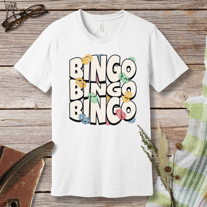 a t - shirt with the words bingo bingo on it